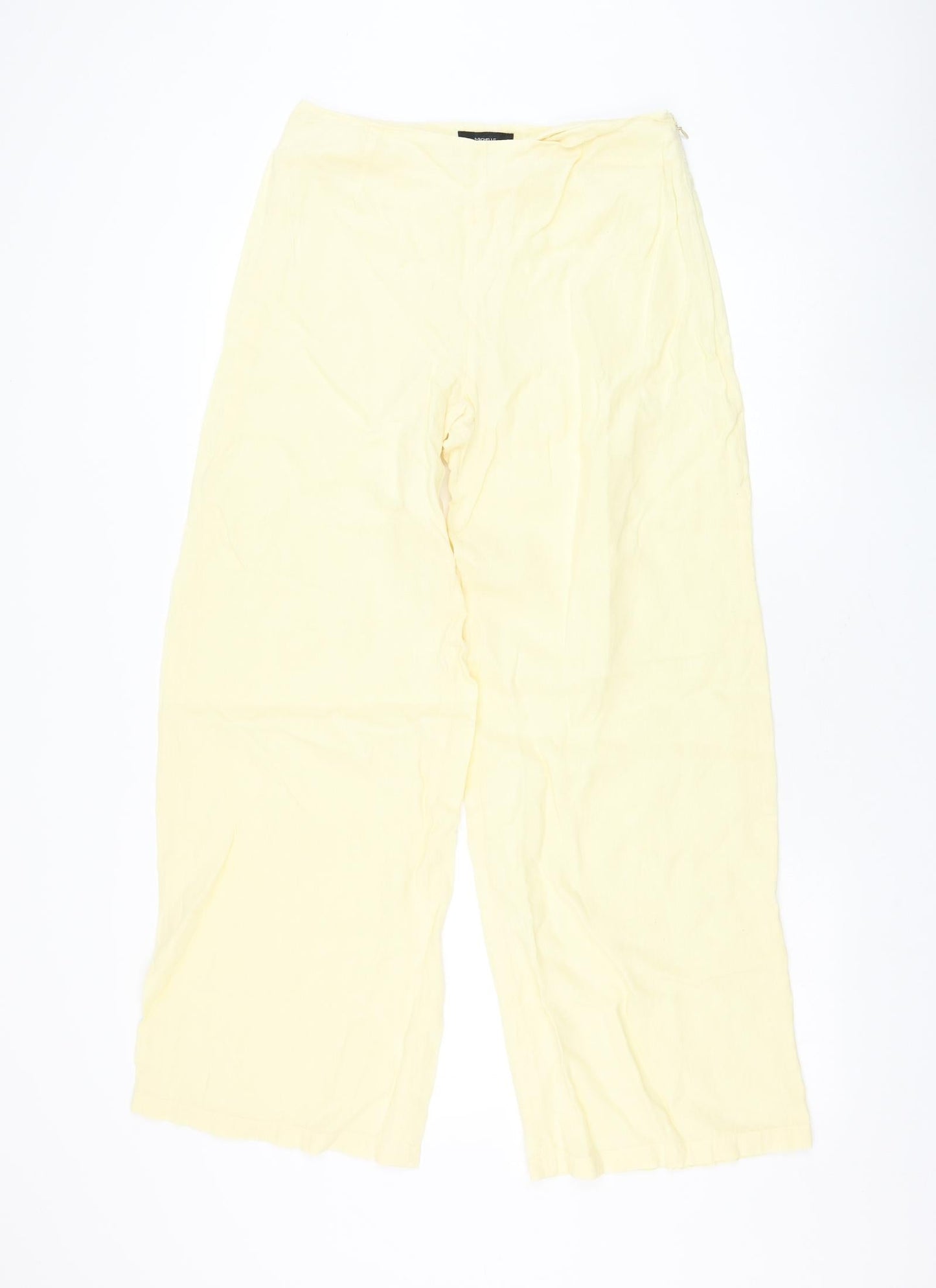 Michelle O'Doherty Womens Yellow Polyester Trousers Size 8 L30 in Regular Zip