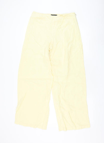 Michelle O'Doherty Womens Yellow Polyester Trousers Size 8 L30 in Regular Zip