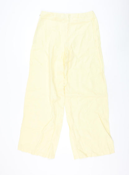 Michelle O'Doherty Womens Yellow Polyester Trousers Size 8 L30 in Regular Zip