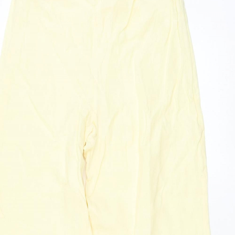 Michelle O'Doherty Womens Yellow Polyester Trousers Size 8 L30 in Regular Zip