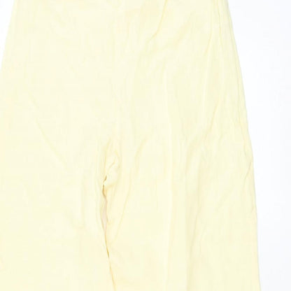 Michelle O'Doherty Womens Yellow Polyester Trousers Size 8 L30 in Regular Zip