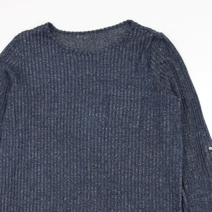 Womens UK Size L Preworn Blue Pullover Jumper