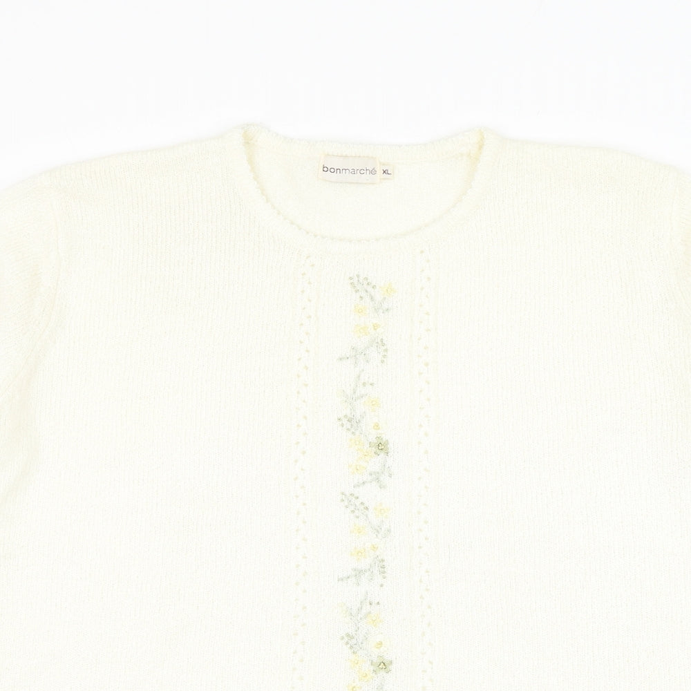 Womens UK Size XL Bonmarché Ivory Pullover Jumper