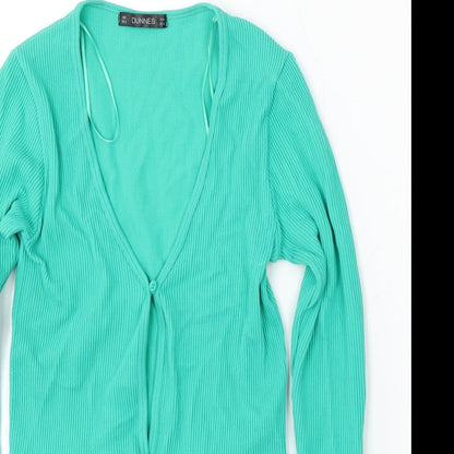 Womens UK Size XS Dunnes Stores Green Cardigan Jumper