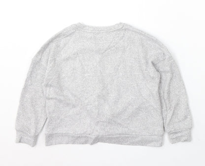 Marks and Spencer Girls Grey Viscose Pullover Sweatshirt Size 7-8 Years