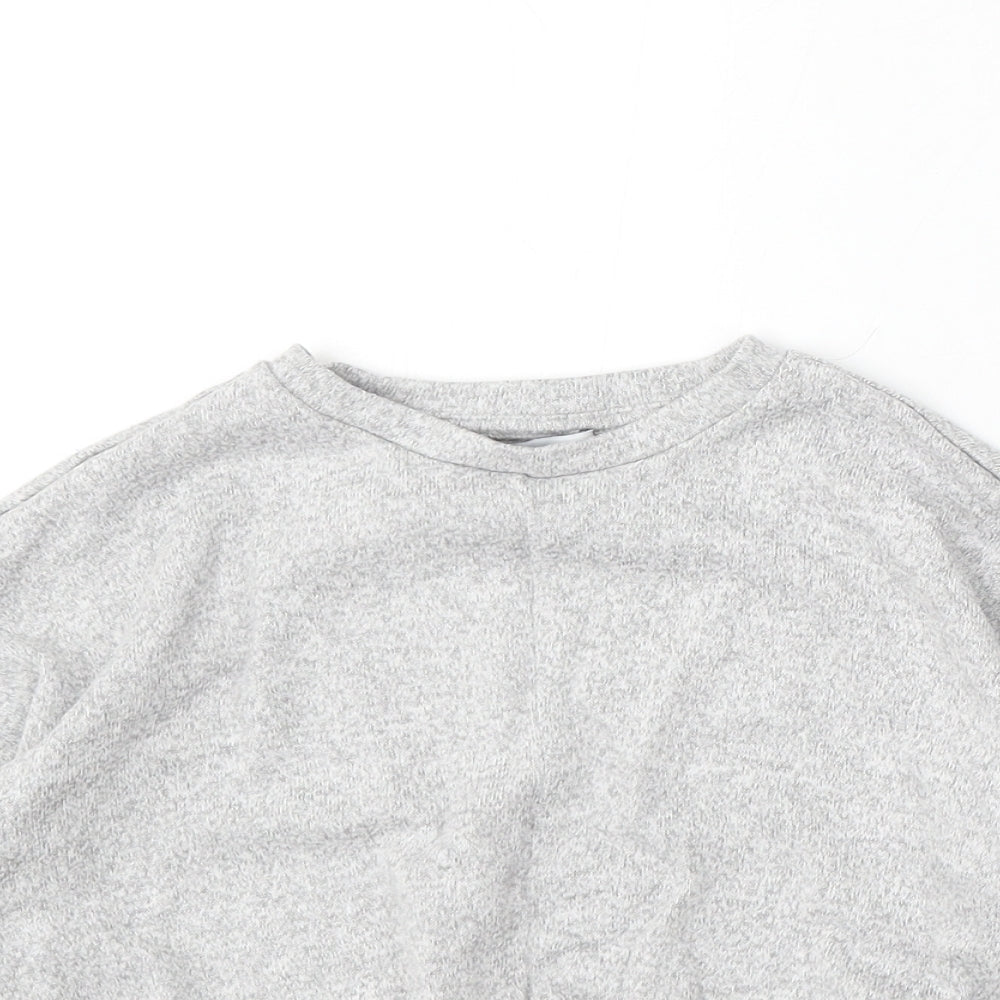 Marks and Spencer Girls Grey Viscose Pullover Sweatshirt Size 7-8 Years
