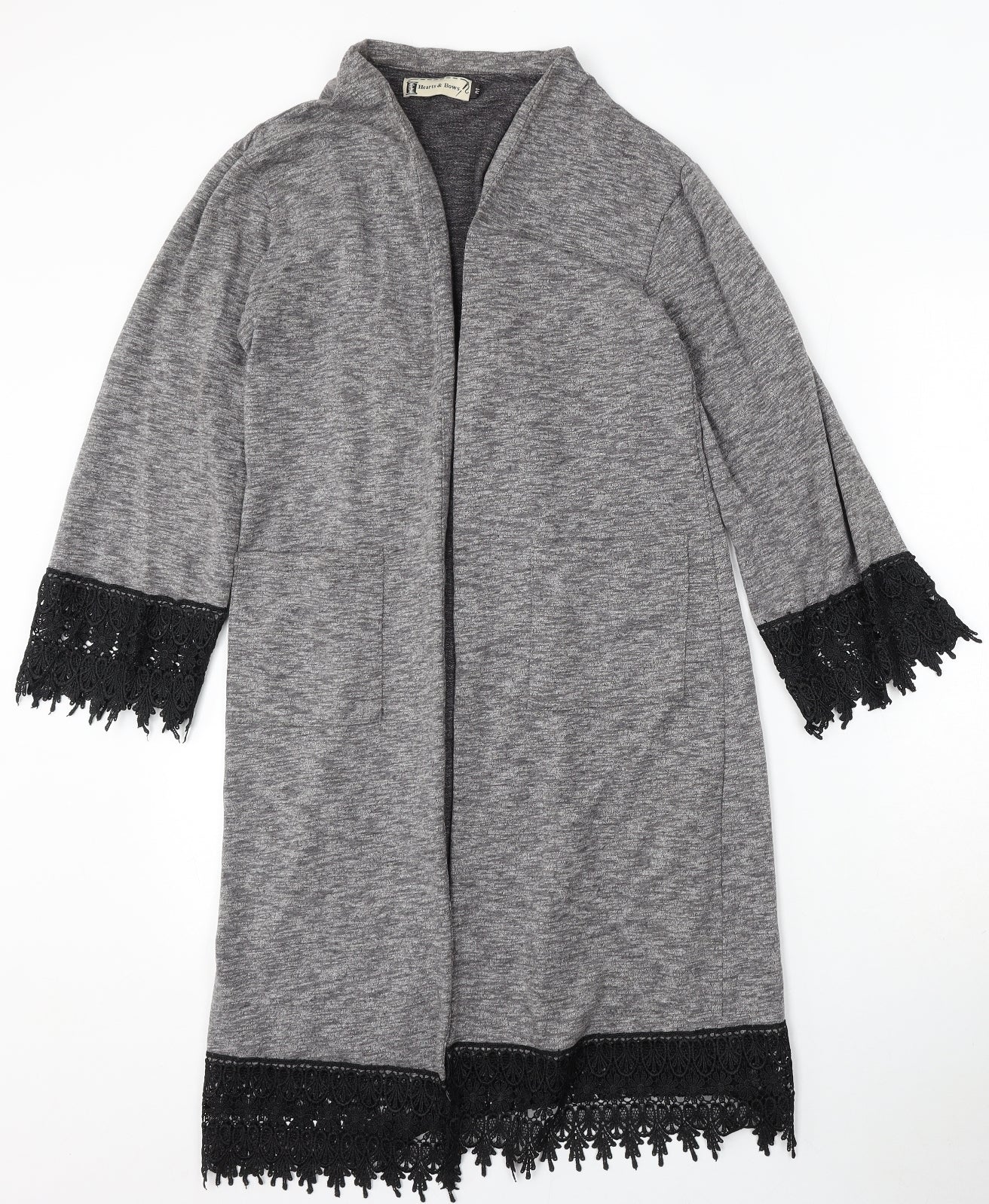 Hearts&Bows Womens Grey V-Neck Polyester Cardigan Jumper Size 10