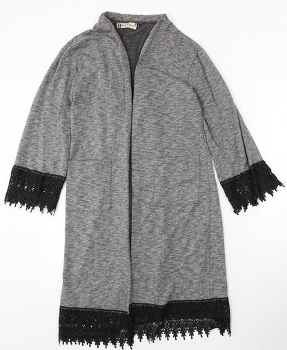 Hearts&Bows Womens Grey V-Neck Polyester Cardigan Jumper Size 10
