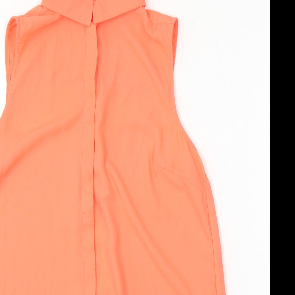 Womens UK Size 10 New Look Pink Basic Blouse