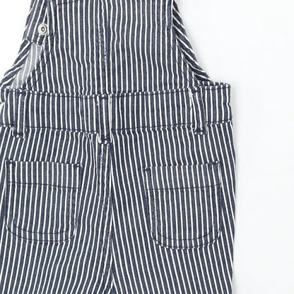 Primark Girls Blue Striped Cotton Dungaree Outfit/Set Size 3-6 Months Snap