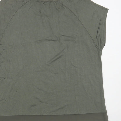 Miss Womens Green Viscose Basic T-Shirt Size M Crew Neck
