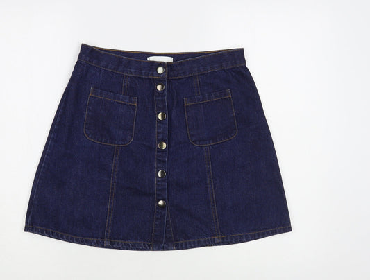 Womens UK Size S Cooperative Mini Denim Skirt