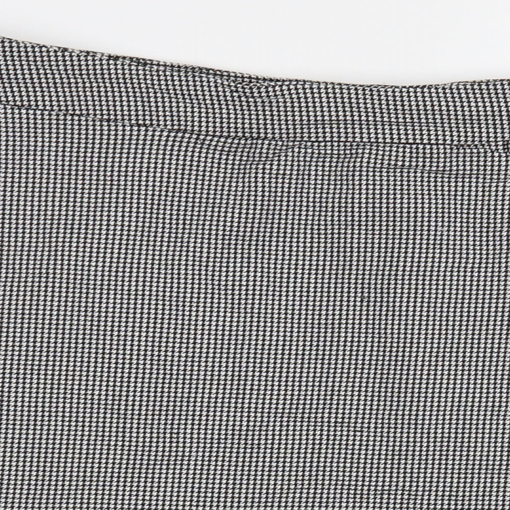 New Look Womens Black Geometric Viscose Mini Skirt Size 10 Zip