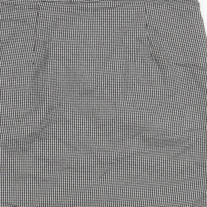 New Look Womens Black Geometric Viscose Mini Skirt Size 10 Zip