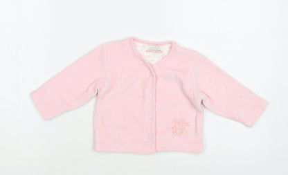 Early Days Baby Pink Cotton Cardigan Jumper Size 3-6 Months Snap - Bunny