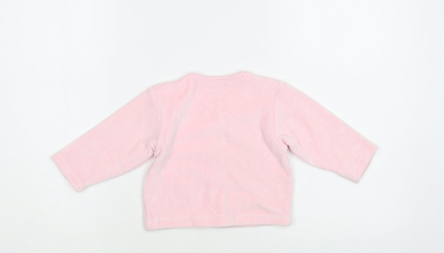 Early Days Baby Pink Cotton Cardigan Jumper Size 3-6 Months Snap - Bunny