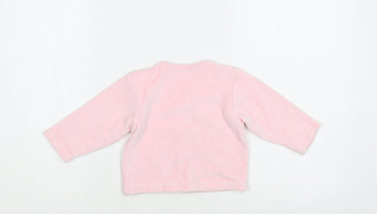 Early Days Baby Pink Cotton Cardigan Jumper Size 3-6 Months Snap - Bunny