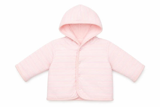 Little Bundle Baby Pink Striped Cotton Cardigan Jumper Size 3-6 Months Snap
