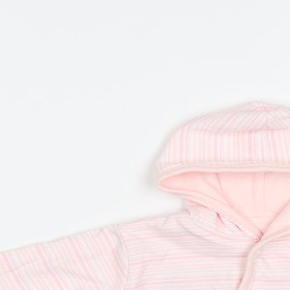 Little Bundle Baby Pink Striped Cotton Cardigan Jumper Size 3-6 Months Snap