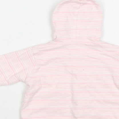 Little Bundle Baby Pink Striped Cotton Cardigan Jumper Size 3-6 Months Snap