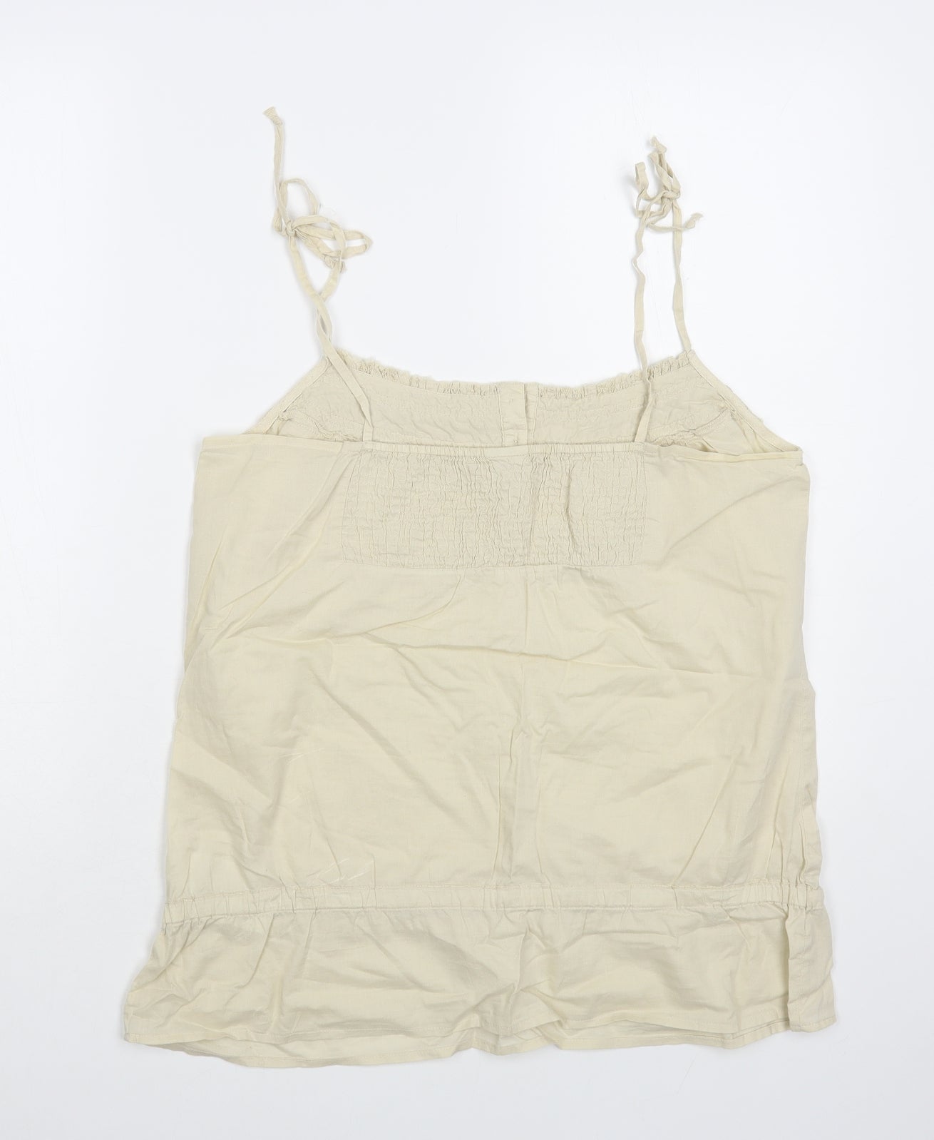 Esprit Womens Beige Cotton Camisole Blouse Size 14 Square Neck