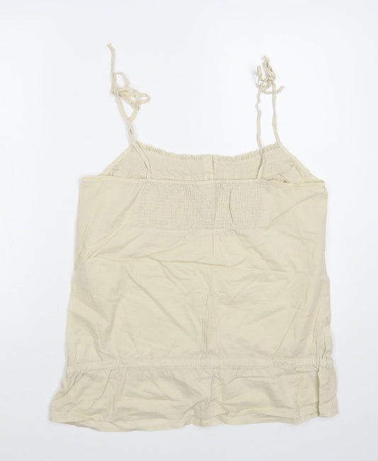 Esprit Womens Beige Cotton Camisole Blouse Size 14 Square Neck