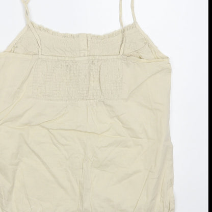 Esprit Womens Beige Cotton Camisole Blouse Size 14 Square Neck