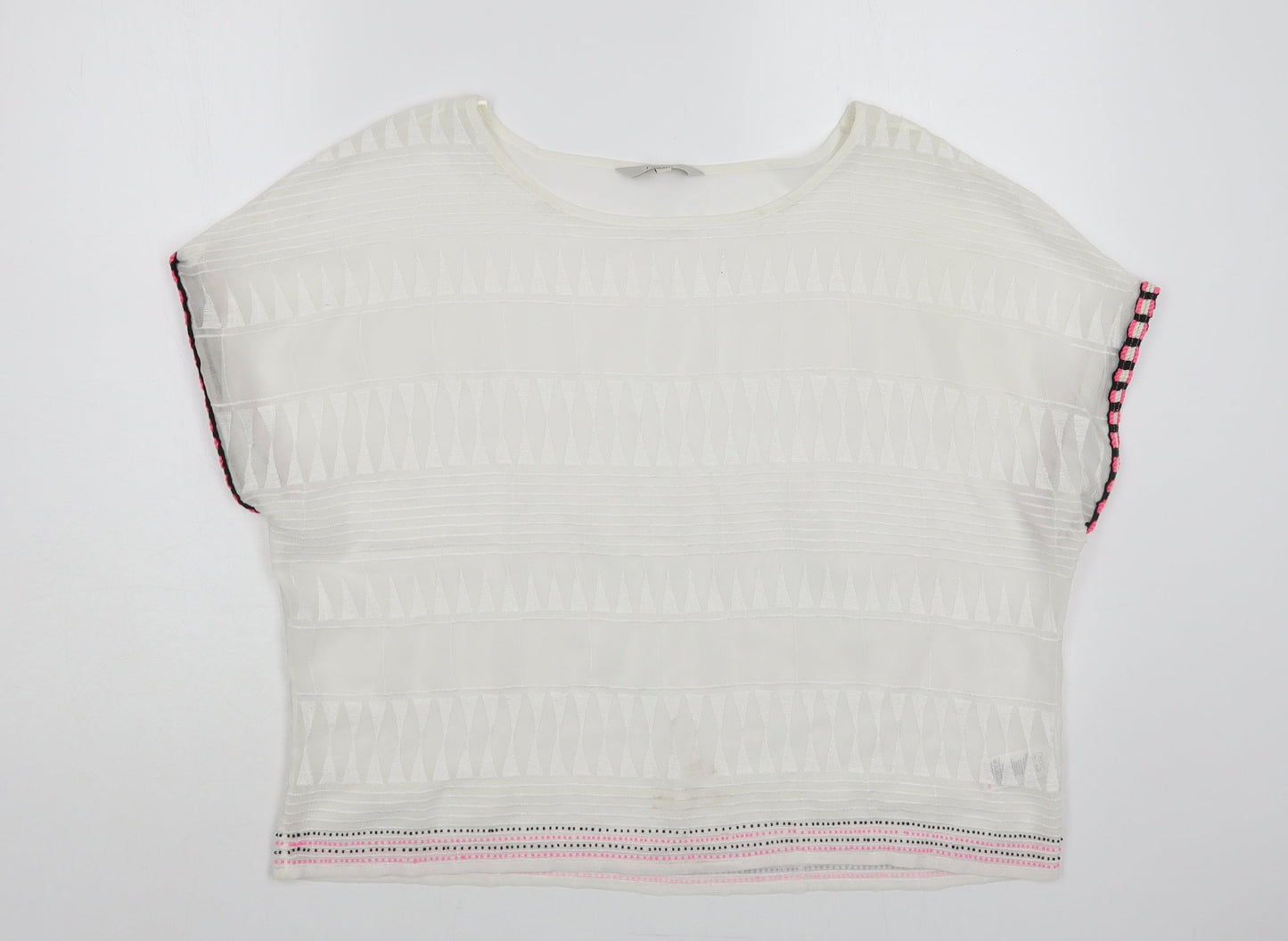 Womens UK Size 12 NEXT White Cropped Blouse