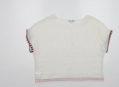 Womens UK Size 12 NEXT White Cropped Blouse
