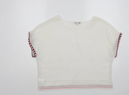 Womens UK Size 12 NEXT White Cropped Blouse