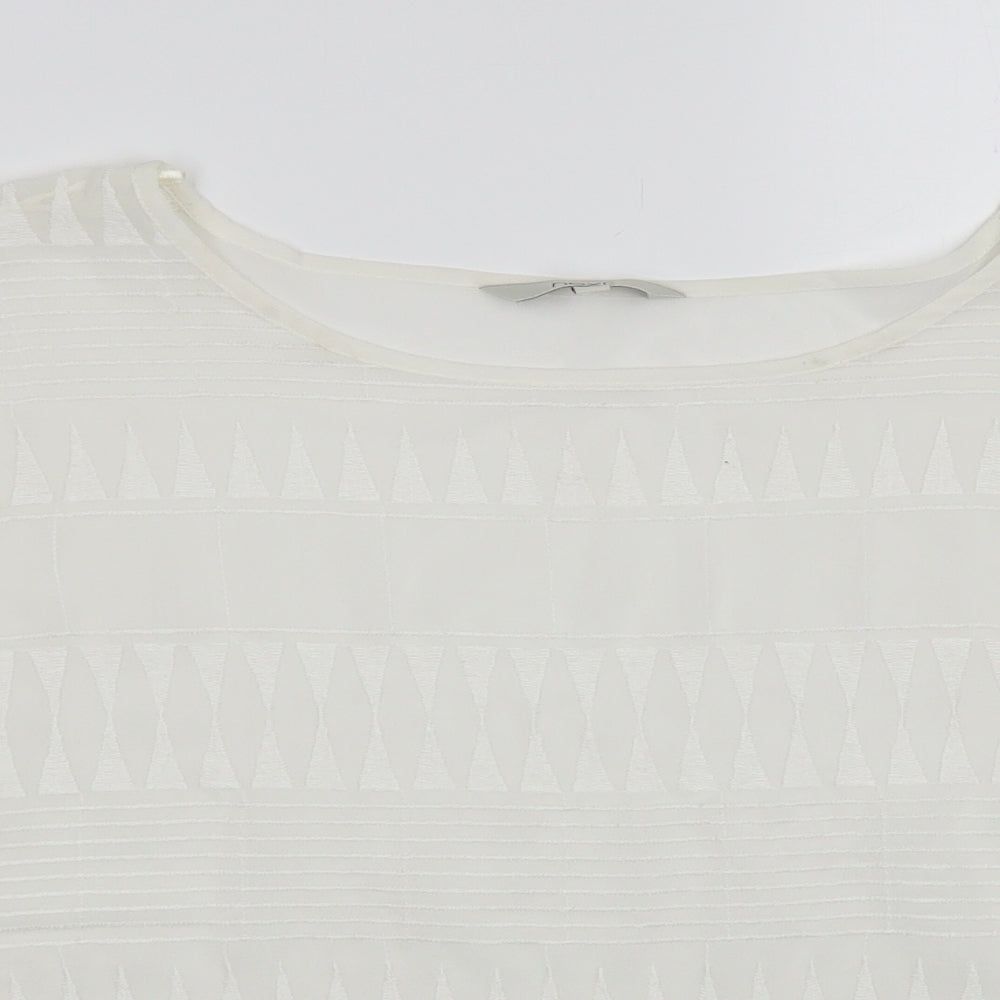 Womens UK Size 12 NEXT White Cropped Blouse