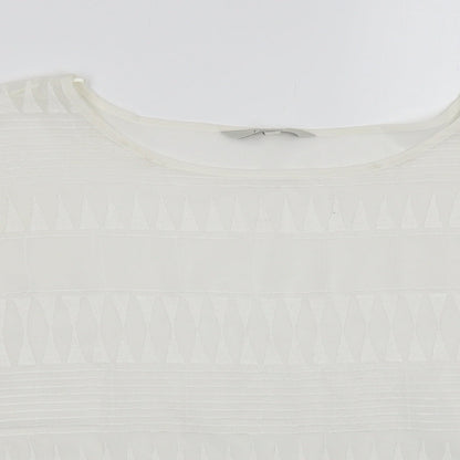 Womens UK Size 12 NEXT White Cropped Blouse