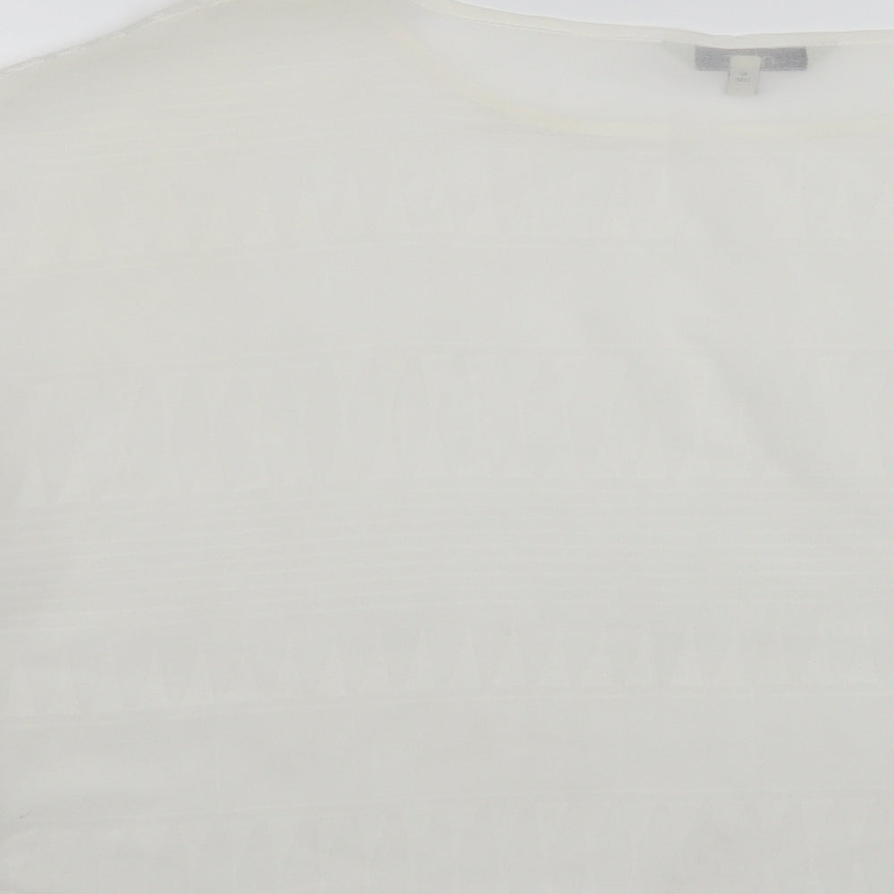 Womens UK Size 12 NEXT White Cropped Blouse