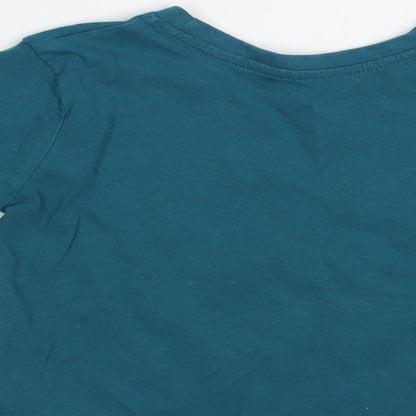 Primark Boys Green Cotton Pullover T-Shirt Size 2-3 Years Crew Neck Pullover - Skateboarding