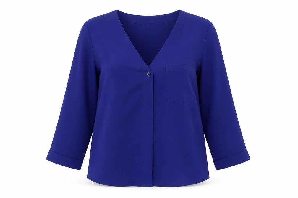 Womens UK Size 6 New Look Blue Basic Button-Up