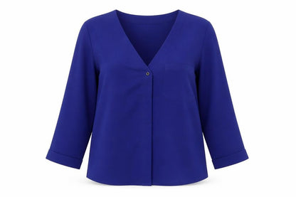 Womens UK Size 6 New Look Blue Basic Button-Up