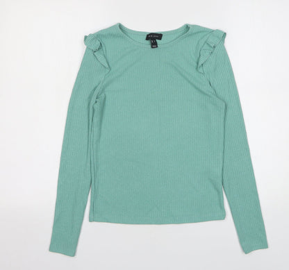 Womens UK Size 6 New Look Green Basic T-Shirt