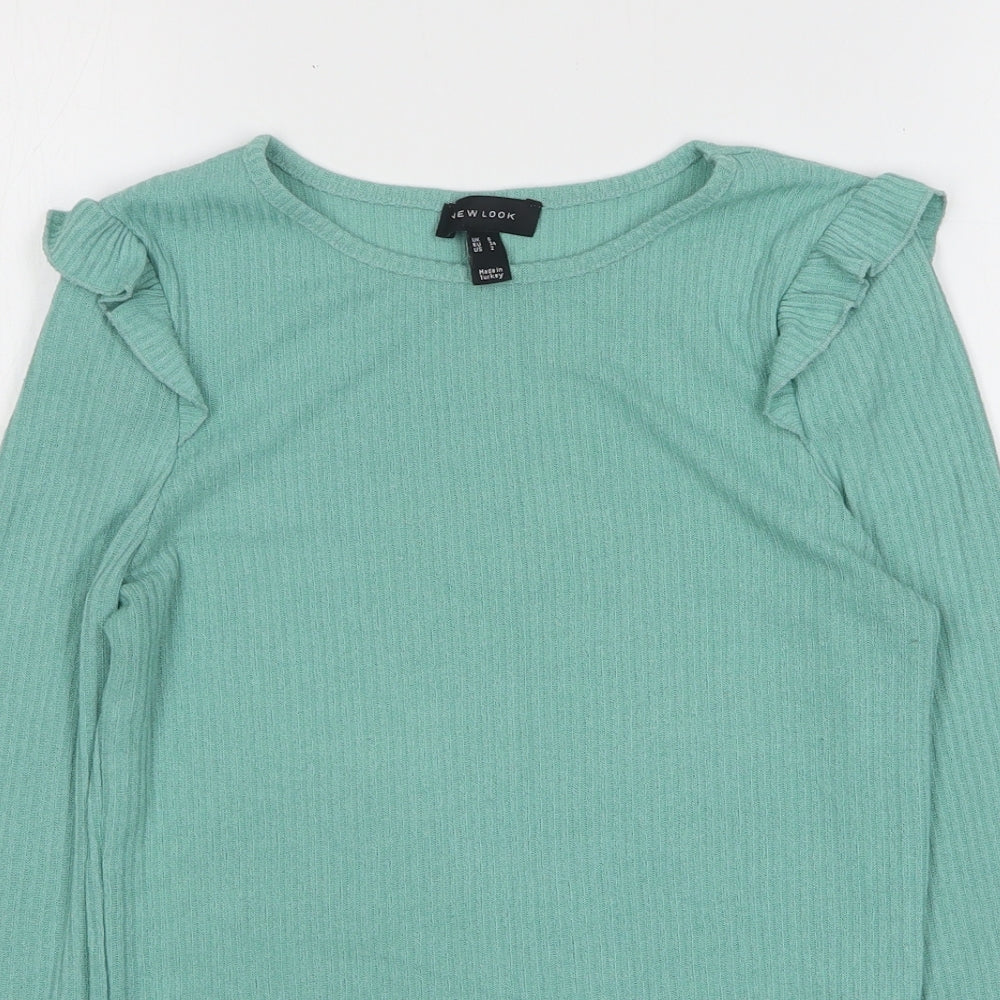 Womens UK Size 6 New Look Green Basic T-Shirt