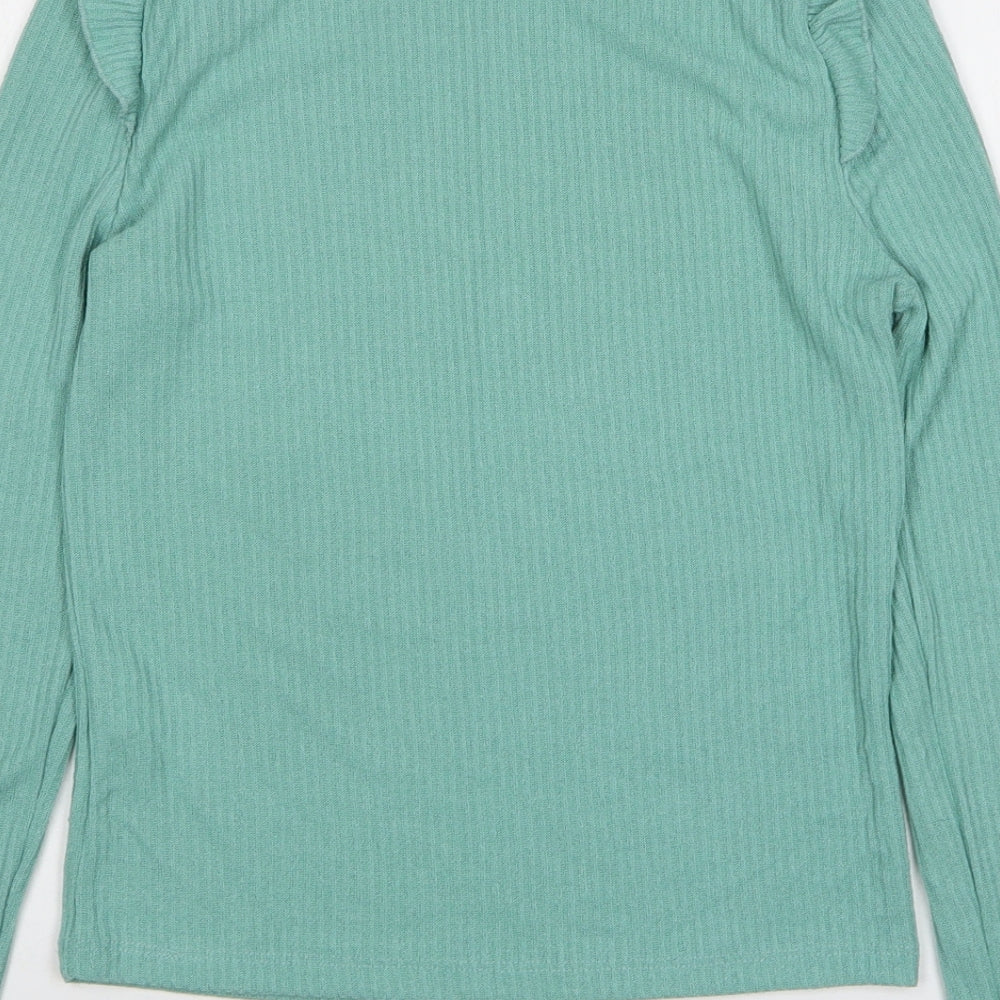 Womens UK Size 6 New Look Green Basic T-Shirt