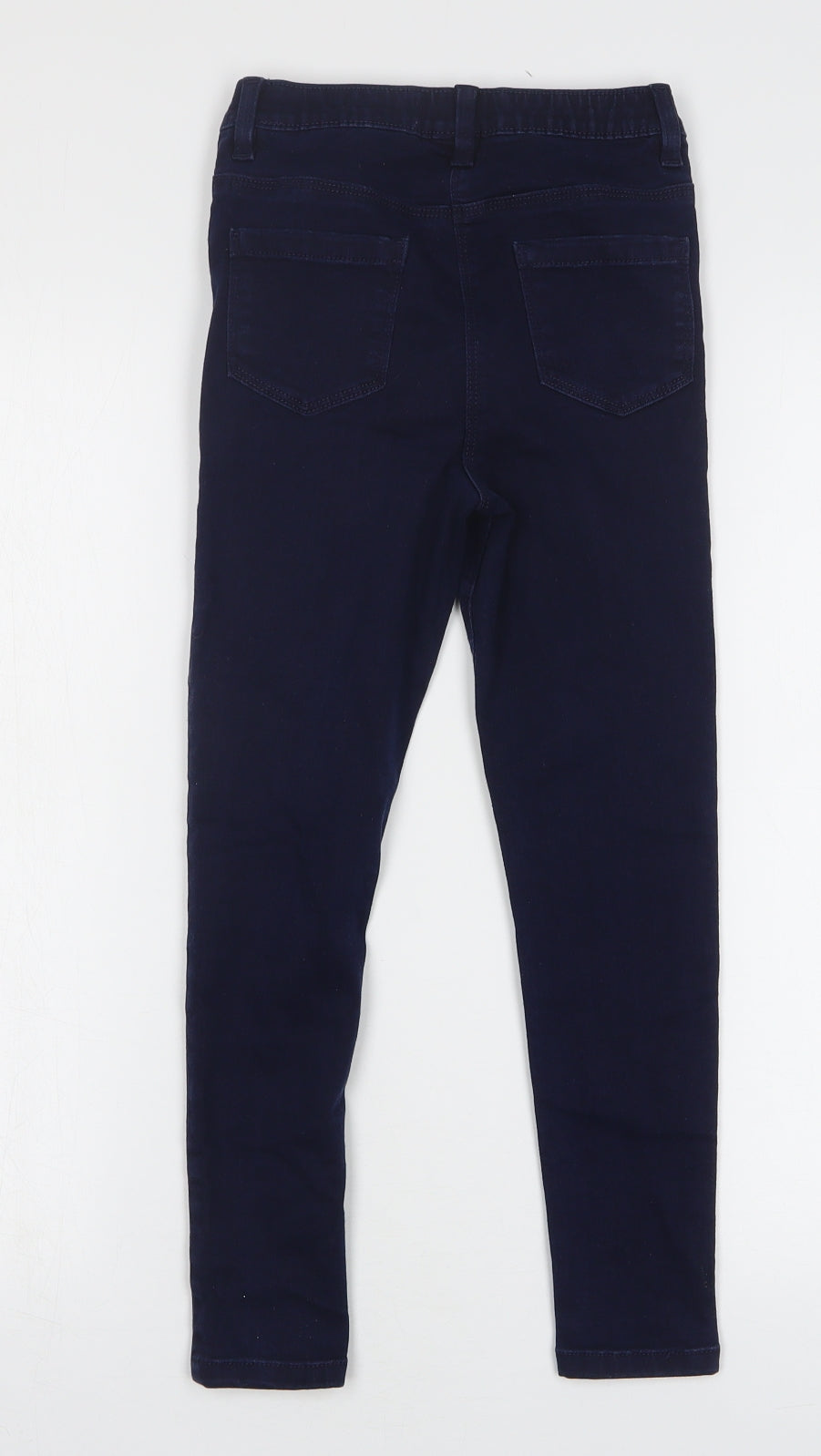 NEXT Girls Blue Cotton Skinny Jeans Size 9 Months Regular Button