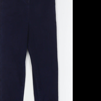 NEXT Girls Blue Cotton Skinny Jeans Size 9 Months Regular Button