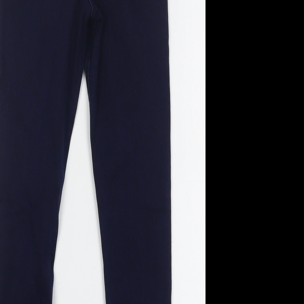 NEXT Girls Blue Cotton Skinny Jeans Size 9 Months Regular Button