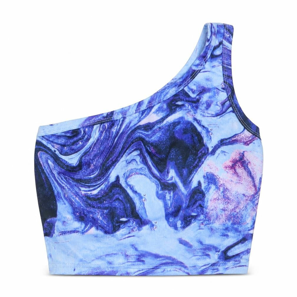 Womens UK Size 6 Shein Blue Cropped Tank