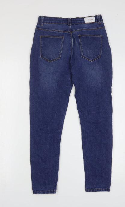 Denim & Co. Girls Blue Cotton Skinny Jeans Size 11-12 Years Regular Button