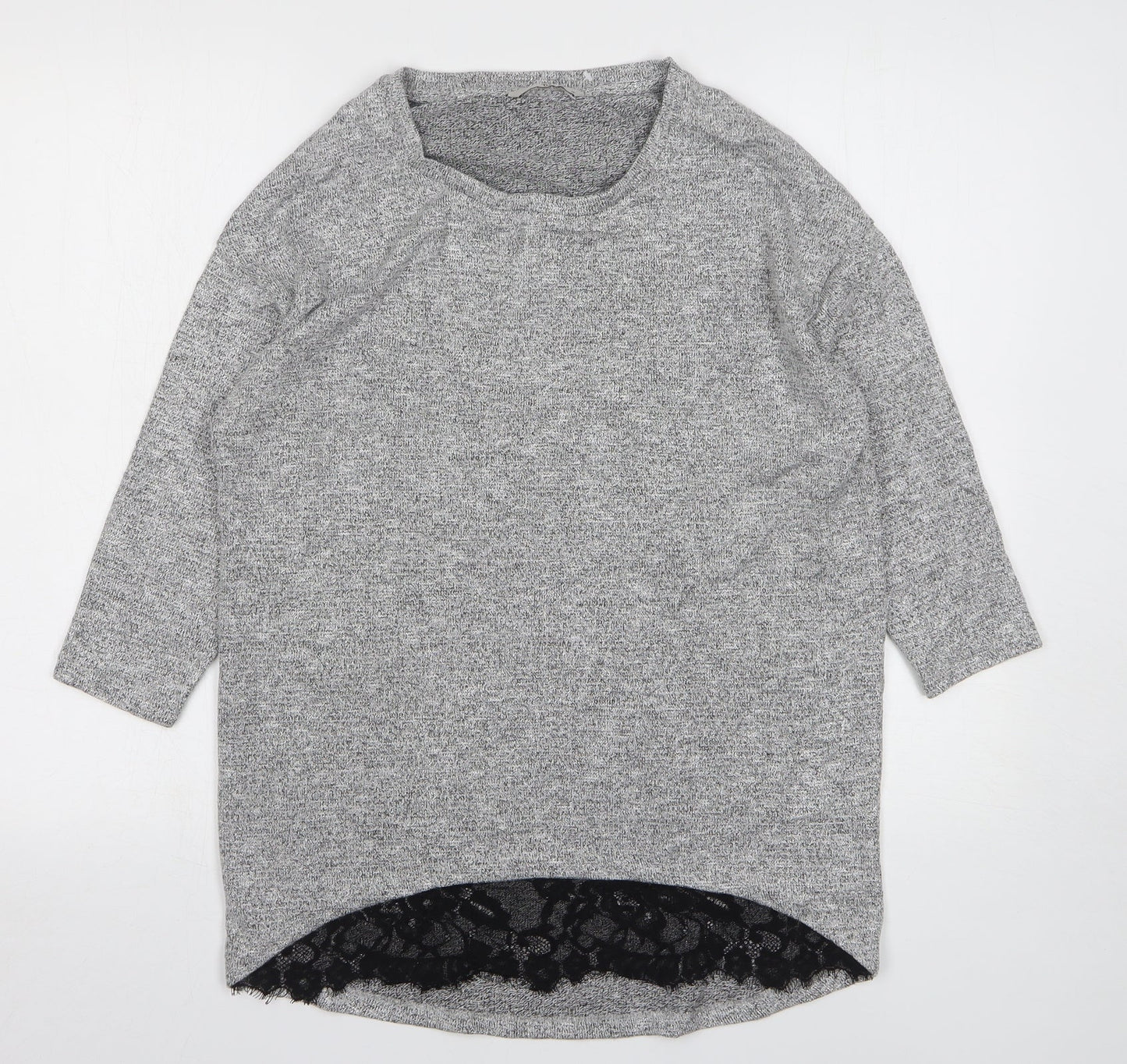 TU Womens Grey Round Neck Viscose Pullover Jumper Size 10