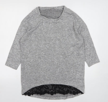 TU Womens Grey Round Neck Viscose Pullover Jumper Size 10