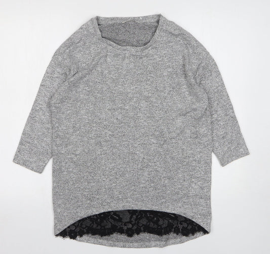 TU Womens Grey Round Neck Viscose Pullover Jumper Size 10