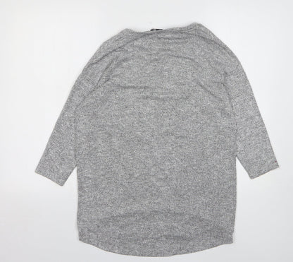 TU Womens Grey Round Neck Viscose Pullover Jumper Size 10