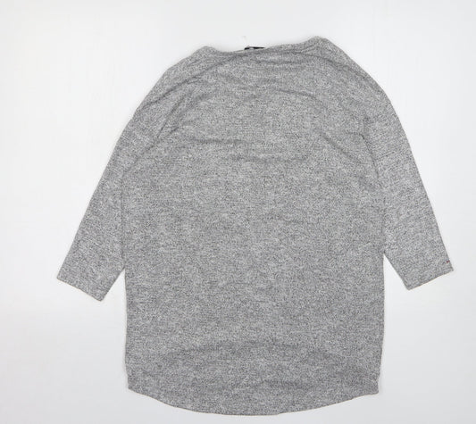 TU Womens Grey Round Neck Viscose Pullover Jumper Size 10