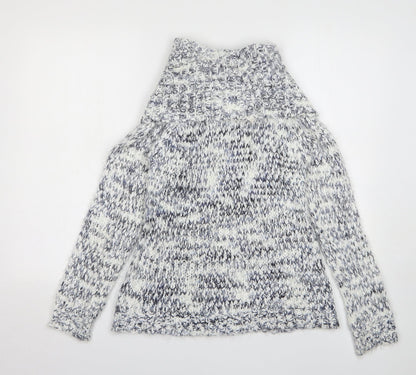 Apricot Womens Blue Roll Neck Acrylic Pullover Jumper Size 10